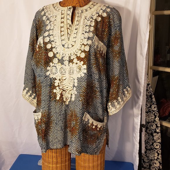 Other - Handmade AFRICAN Tunic w/Embroidered Designs